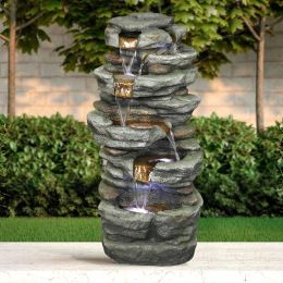 32.6inches Rock Water Fountain with Led Lights - 32.6inches