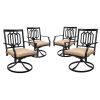 Outdoor Swivel Chairs Set of 4 Patio Metal Dining Rocker Chair with Cushion Surports 300 lbs for Garden Backyard Poolside,Black - Patio Dining Chairs