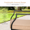 MEOOEM Patio Dining Set  Bistro Set Outdoor Furniture Square Bistro Metal Table Side Table and Swivel Dining Chairs with Cushion - American