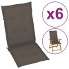 Garden Chair Cushions 6 pcs Taupe 47.2"x19.7"x1.2" - Taupe