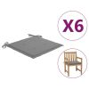 Garden Chair Cushions 6 pcs Gray 19.7"x19.7"x1.2" Fabric - Grey