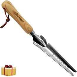 Gardtech Hand Weeder Tool;  Multi Use Garden Weeding Tools with Wooden Handle Stainless Steel Head for Easy Weeder Removal;  Transplanting;  Pruning;