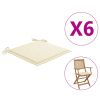 Garden Chair Cushions 6 pcs Cream 15.7"x15.7"x1.2" Fabric - Cream