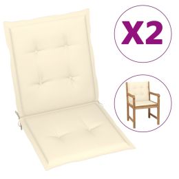 Garden Chair Cushions 2 pcs Cream 39.4"x19.7"x1.2" - Cream