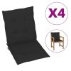 Garden Chair Cushions 4 pcs Black 39.4"x19.7"x1.2" - Black