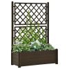 Garden Planter with Trellis 39.4"x16.9"x55.9" PP Mocha - Brown