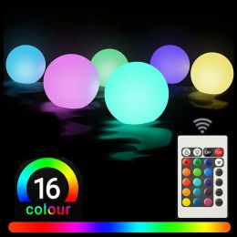 Underwater RGB LED Floating Ball Lamp Drift Light Garden Swimming Pool Decor 8cm  Floating Pool Lights   YJ - picture