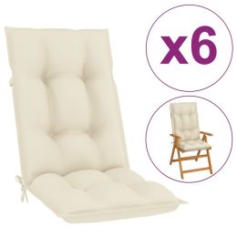 Garden Chair Cushions 6 pcs Cream 47.2"x19.7"x2.8" - Cream