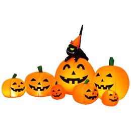 Halloween Festivr Inflatable  With LED Lights Spoof Ghost Yard Decoration - Orange - 7.5 Feet