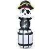 Halloween Festivr Inflatable  With LED Lights Spoof Ghost Yard Decoration - White & Black - 8 Ft