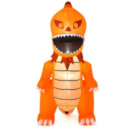 Halloween Festivr Inflatable  With LED Lights Spoof Ghost Yard Decoration - Orange - 8 Ft