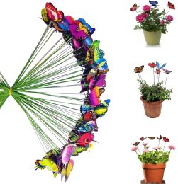 Metal Wire Butterfly Plant Stakes  Garden Decor - 100 pieces