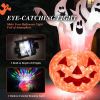 Happy Halloween Inflatable Spoof Ghost Yard Decoration With LED Lights - White - 6 FT