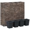 Garden Raised Bed with 4 Pots Water Hyacinth Brown - Brown