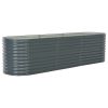Garden Raised Bed 126"x31.5"x31.9" Galvanized Steel Gray - Grey