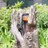 35"Tall Polyresin Fountain Water Feature with Light Curved Tree Trunk Design for garden or lawn - as Pic