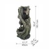 35"Tall Polyresin Fountain Water Feature with Light Curved Tree Trunk Design for garden or lawn - as Pic