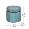 17"Tall Cylindrical Shape Fountain Green Finish Contemporary Water Feature with Light for Patio or Garden - as Pic