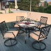 MEOOEM Outdoor Swivel Chairs Set of 2 Patio Metal Dining Rocker Chair with Cushion Suports 300lbs for Garden Backyard - Patio Dining Chairs