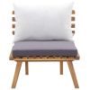 Patio Chair with Cushions Solid Acacia Wood - Brown
