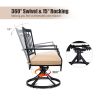 Outdoor Swivel Chairs Set of 2 Patio Metal Dining Rocker Chair with Cushion Surports 300 lbs for Garden Backyard Poolside,Black (2pcs Black-Lattice) -