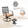 MEOOEM Outdoor Swivel Chairs Set of 4 Patio Metal Dining Rocker Chair with Cushion Suports 300lbs for Garden Backyard - Patio Dining Chairs
