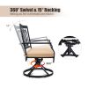 Outdoor Swivel Chairs Set of 2 Patio Metal Dining Rocker Chair with Cushion Surports 300 lbs for Garden Backyard Poolside,Black(2pcs Black-Classical)