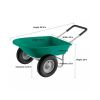 2-Wheeled Garden Wheelbarrowâ€šÃ„Ã¬ Large Capacity Rolling Utility Dump Cart for Residential DIY Landscaping;  Lawn Care and Remodeling - Green