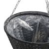 Hanging Flower Baskets 2 pcs Poly Rattan Black - Black