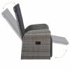 Reclining Patio Chair with Cushion Poly Rattan Gray - Grey