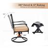 MEOOEM Outdoor Swivel Chairs Set of 4 Patio Metal Dining Rocker Chair with Cushion Suports 300lbs for Garden Backyard - Patio Dining Chairs