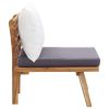 Patio Chair with Cushions Solid Acacia Wood - Brown