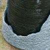 18"Tall indoor & outdoor Broken Urn Polyresin Fountain Chic Dynamic Modern design with Light for Lawn or Garden - as Pic
