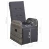 Reclining Patio Chair with Cushion Poly Rattan Gray - Grey