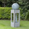 44 inches Outdoor Water Fountain Cement Contemporary Design Water Feature for Garden & Lawn - as Pic