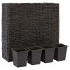 Garden Raised Bed with 4 Pots Water Hyacinth Black - Black
