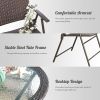 Outdoor 3 Pieces Wicker Folding Bistro Set;  Balcony Table and Chairs Sets;  Garden Backyard Furniture - 3 piece