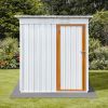 Metal garden sheds 5ftx4ft outdoor storage sheds white+yellow - as Pic