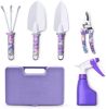 Garden Tool Set Household Soil Loosening Shovel Planting Hand Tool Set - Purple - 5 Pcs