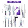 Garden Tool Set Household Soil Loosening Shovel Planting Hand Tool Set - Purple - 10 Pcs
