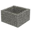Gabion Raised Bed Galvanized Steel 35.4"x35.4"x19.7" - Silver