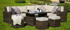 Direct Wicker 7-Piece Outdoor Rattan Wicker Sofa Rattan Patio Garden Furniture, Gray - Dark Color