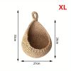 1pc Wall Hanging Basket; Bohemian Style Woven Basket; Creative Teardrop Shape Suitable For Vegetables And Fruits; Kitchen Storage Basket - S