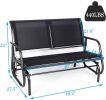 Bosonshop Outdoor Swing Glider Bench for 2 Persons Patio Rocking Chair Garden Seating - KM3452