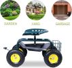 Garden Cart Rolling Work Seat with Tool Tray and 360 Swivel Seat - KM0920