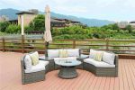 Direct Wicker Outdoor And Garden Patio Sofa Set 6PCS Reconfigurable Stylish And Modern Style With Seat Cushion and Coffee Table - Light Color