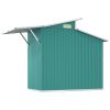Garden Shed Green 106.3"x51.2"x82.1" Galvanized Steel - Green