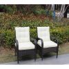 2-Piece Liberatore Dining Chairs with Cushions (Beige Cushion) - Wicker/Rattan