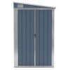Wall-mounted Garden Shed Gray 46.5"x113.4"x70.1" Galvanized Steel - Gray