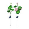 Lotus Flower Shape Lawn Lamps 3 LED Lighting Waterproof Solar Lamp - Pink